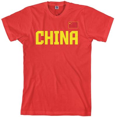 Threadrock Herren T-Shirt der chinesischen Nationalmannschaft Chinesische Flagge