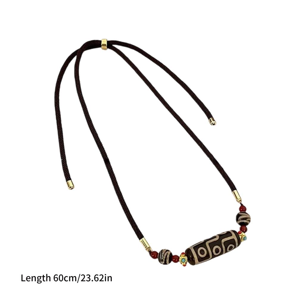 Tibetansk Niøye Dzi-perlekjede Håndlaget Agat Spirituelt Smykke For Indre Fred Beskyttelse Og Visdom