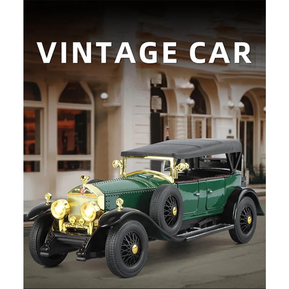 1/24 Rolls-Royce Phantom I Alloy Classic Luxy Car Model Diecast Metal Toy Retro Old Vehicles Car Model Sound and Light Kids Gift
