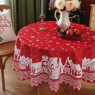 Masa Örtüsü 2 Adet Yılbaşı Günü Dekorasyonu Su Geçirmez ve Yağ Geçirmez Yemek Masası Örtüsü Polyester Dekorasyon
