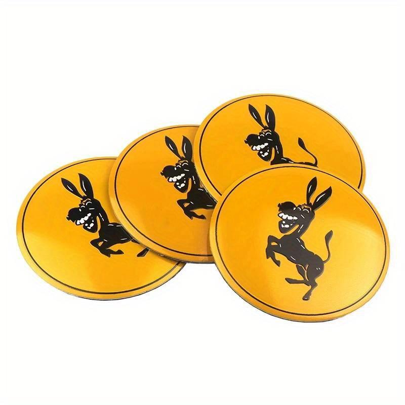 4pcs 56mm Funny Spoof Prank Donkey Car Wheel Center Cover Stickers Hub Cap Decal for All Car