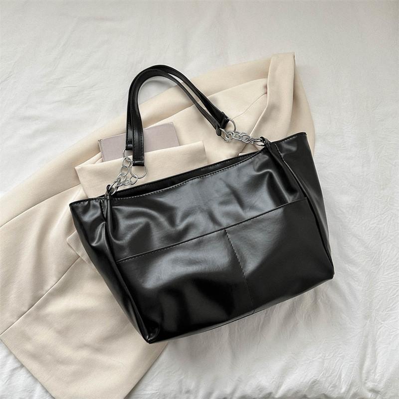 Fashionable Street Style Pu Tote Bag For Women Large Capacity Shoulder Bag