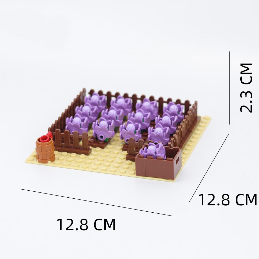 MOC Toys Assembly Farm Animals Building Blocks City Street View ChickenCoop Flowers Vegetable Garden Animal Scene Block