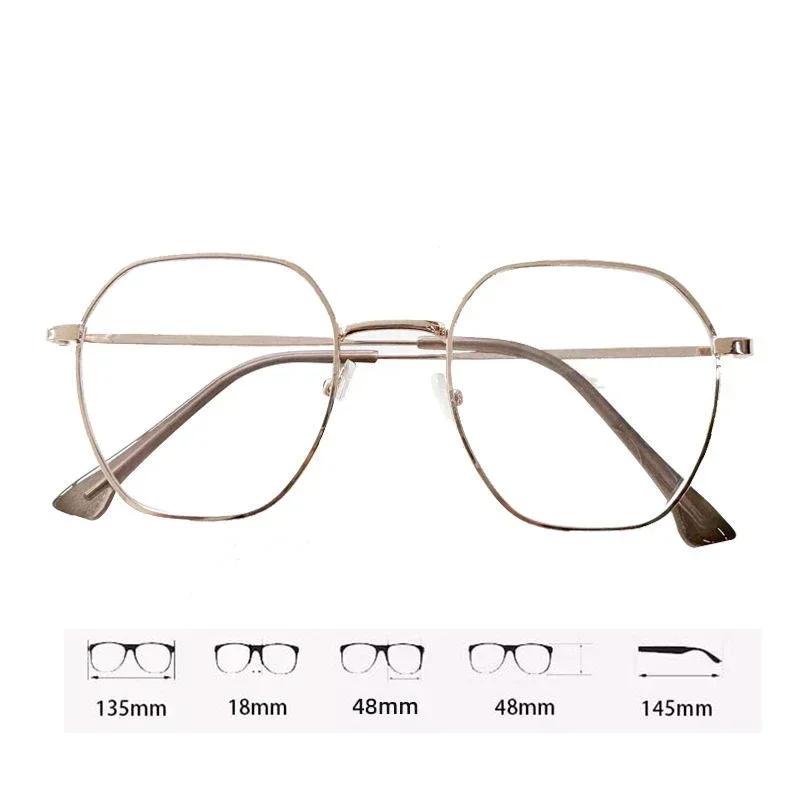 Luxury Polygon Frame Myopia Glasses Unisex Personalized Hd Gentlewoman Fresh Cute Blue Light Blocking Near Sight Eyeglasses