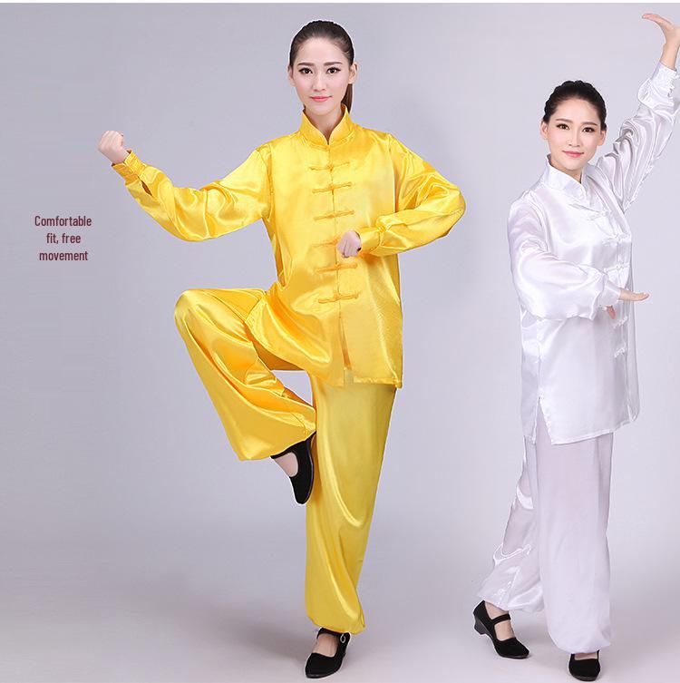 Premium Cotton-Silk Tai Chi Suit: Unisex Long Sleeve Stand Collar for Martial Arts & Morning Exercise