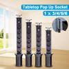1000mA 220V 3/4/5/6 Power Kitchen Table Pull Up Socket Electrical Desktop Sockets 1 Led+2 Charge USB Aluminum Shelf