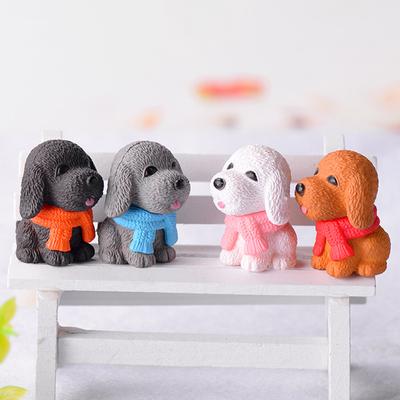 4pcs Miniature Dog Ornament Cute Animals Fairy Garden Craft Home Decor