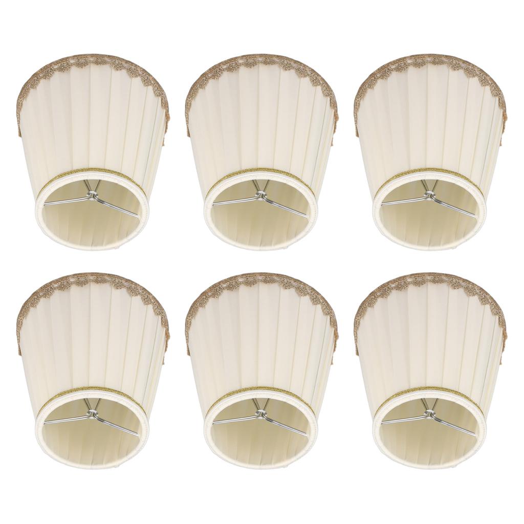 6PCS Candle Lamp Lampshade Clip On Fabrics Lampshades Set for Table Lamp Wall Lamp