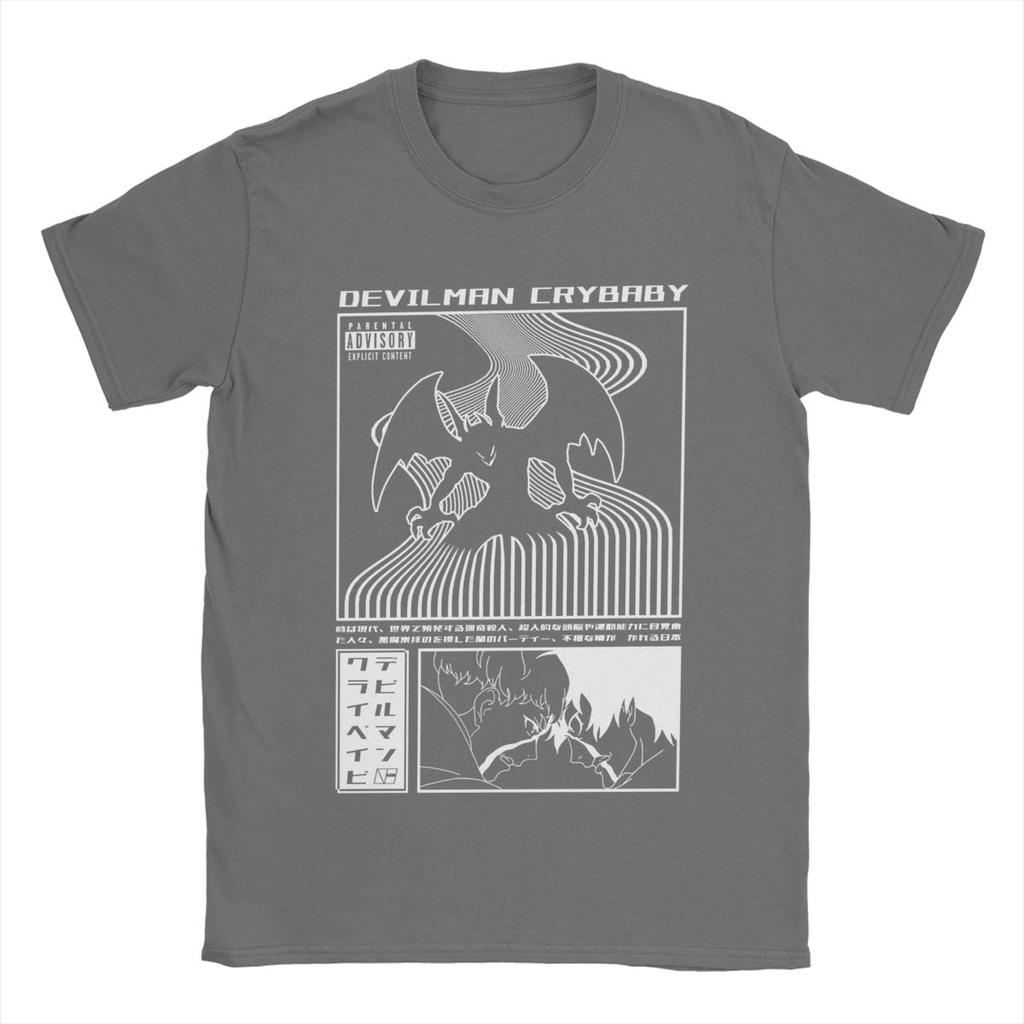 T-shirt Devilman Crybaby pour homme, en pur coton, style vintage, col rond, manches courtes, style anime, été