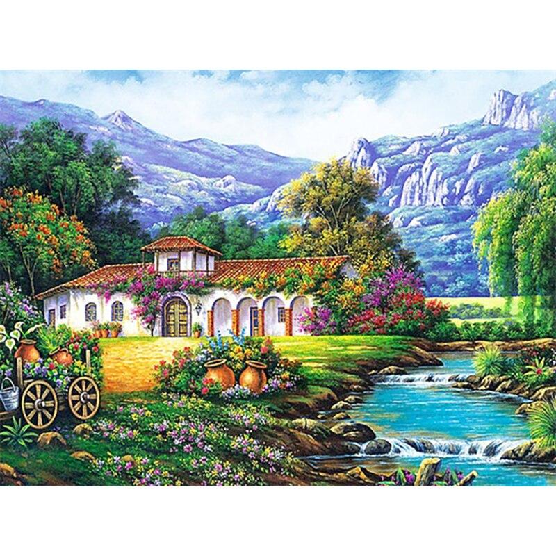 

Новый 5D DIY алмазная живопись Весенний пейзаж Алмазная вышивка крестиком полная круглая дрель домашний декор ручной художественный подарок Full Round 30x40CM