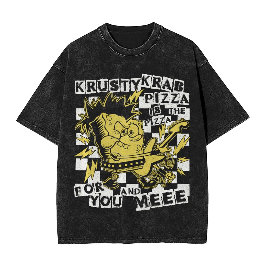 Spongebobs Cast Of Characters Tshirt Loose Tshirts Shortsleeve Y2k Fun Tshirt Summer Casual O Neck Big Size Top Tees