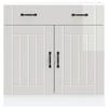 VidaXL Kitchen Cabinet Lucca Glossy White Engineered Wood, Sink Cabinet, Kitchen Cabinet with Drawer, Cabinet 853739