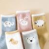 Baby Plush Socks Cartoon Solid Color Newborn Girls Boys Mid Tube Socks Warm Non-slip Floor Sleeping Sock Autumn Winter