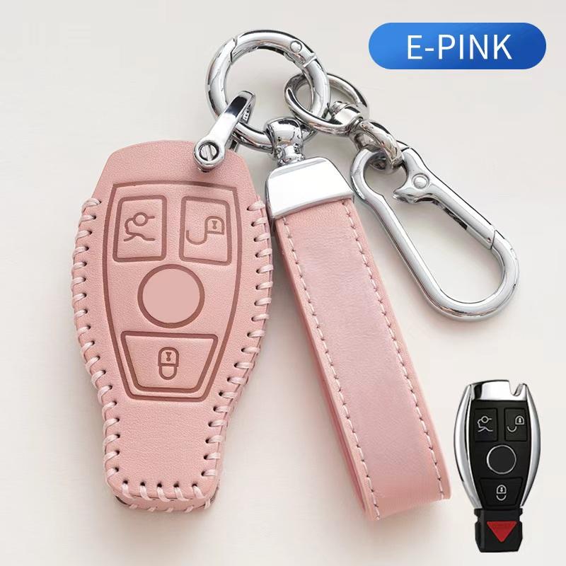 

Кожаный чехол-обложка для умного ключа автомобиля, аксессуары для классов A B C E GL S GLA GLK CLS AMG W204 W205 W212 W463 W176 розовый