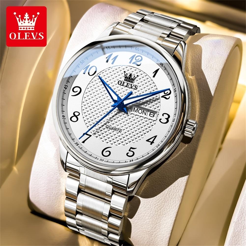 OLEVS 5667 Mens Watch Casual Fashion Original Week Date Quartz Watch Waterproof Luminous Watches For Man Box Gifts Reloj