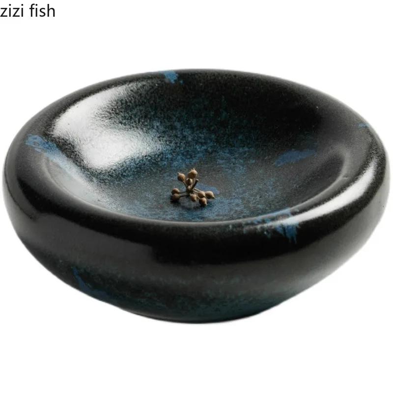 Vintage Ceramic Double-layer Plate Creative Dessert Dim Sum Plate Thick Soup Plate Snack Plates Artistic Conception Tableware