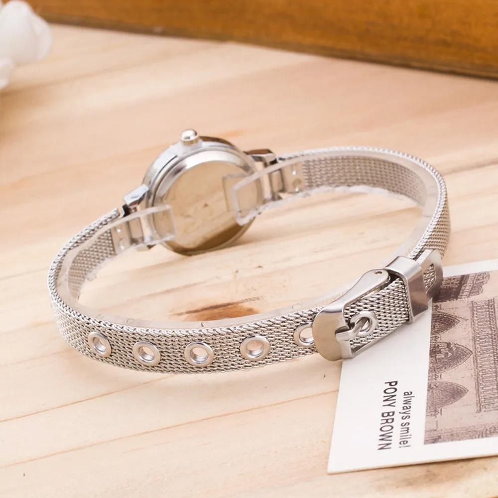 

Женские наручные часы с сетчатым ремешком из нержавеющей стали, трендовые женские часы с корпусом из нержавеющей стали, классические серебристые, простые, Reloj Mujer серебряный