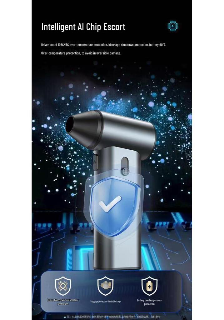 Rechargeable Wireless Handheld Turbine Fan Vacuum Cleaner with USB Brushless Motor