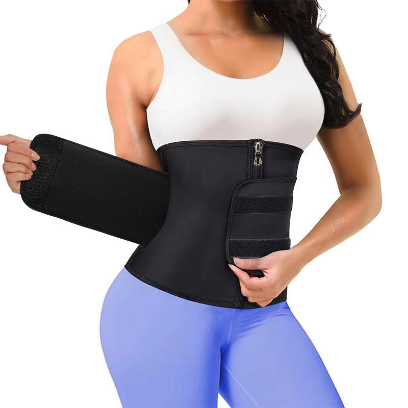 Women Waist Trainer Sauna Sweat Belt Body Shaper Tummy Control Zipper Waist Cincher
