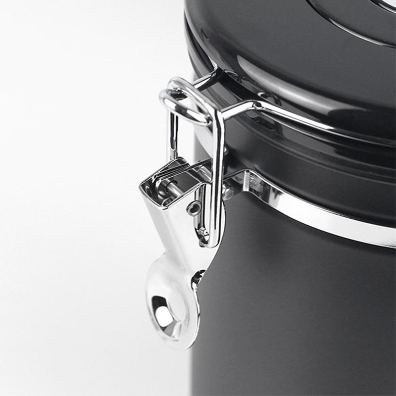 1.5/1.8L Coffee Canister Airtight Coffee Bean Canister Stainless Steel Coffee Jar Storage For Coffee Bean Tea Black/White/Silver