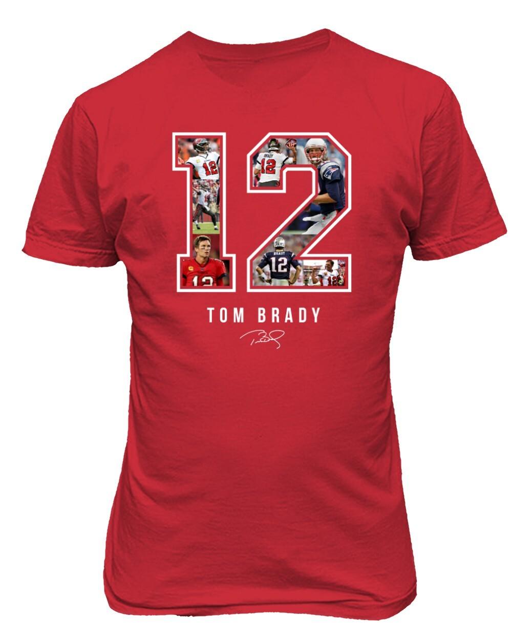 Tom Brady Tampa New England Football GOAT 12 Collage Unisex T-shirt XL