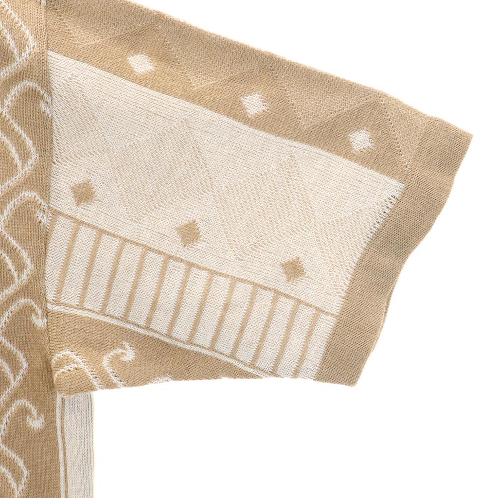 Pierre Cardin 90s Linen Blend Old Overall Handle Short Sleeve Knit Polo Shirt Men's Used