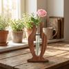 Holzständer Hydrokultur-Vase Bruchsichere Hydrokultur-Pflanzenvase Einfache Transparente Vase Heimdekoration