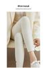 Women's Extra Long High-Waisted Fleece-Lined Winter Leggings - Striped, Warm, Cotton, for Tall Figures