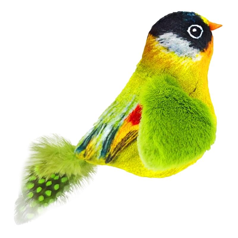 Y3NA Indoor Birds Toy Plush Cats Chasing Toy with Realistic Bird Sounds