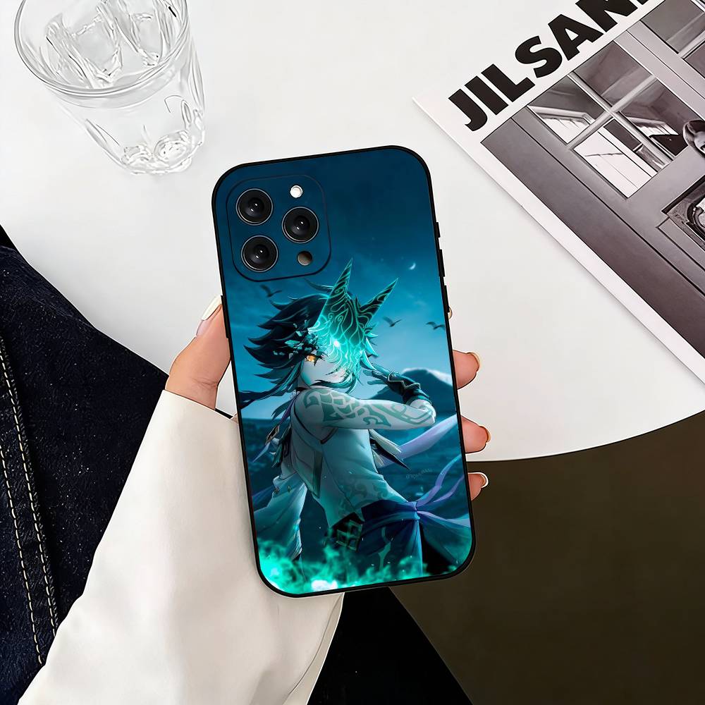G-Genshin Impact Xiao Phone Case For iPhone 17, 16,15,14,13,12,11 Plus,Pro Max, Others Soft Black Cover