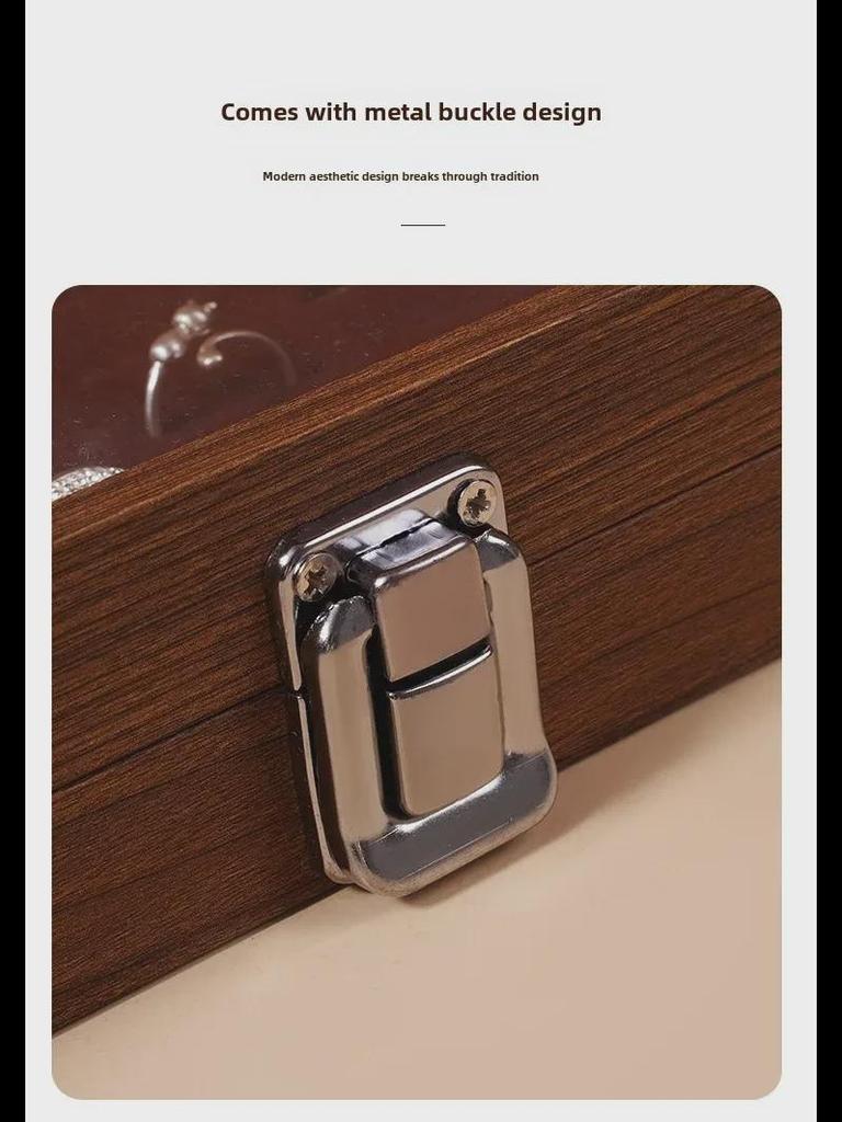 Walnut Wood Jewelry Storage Box with Lid for Bracelets, Necklaces, Rings, and Earrings