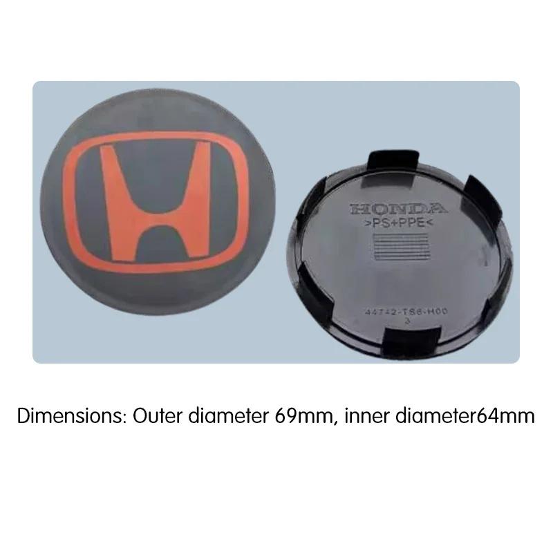 4pcs 69mm Car Wheel Center Hub Center Cap Rim Hub Dustproof Cover Emblemem For Honda Fit Jazz GK5 Civic Type-R CRV Pilot Accord