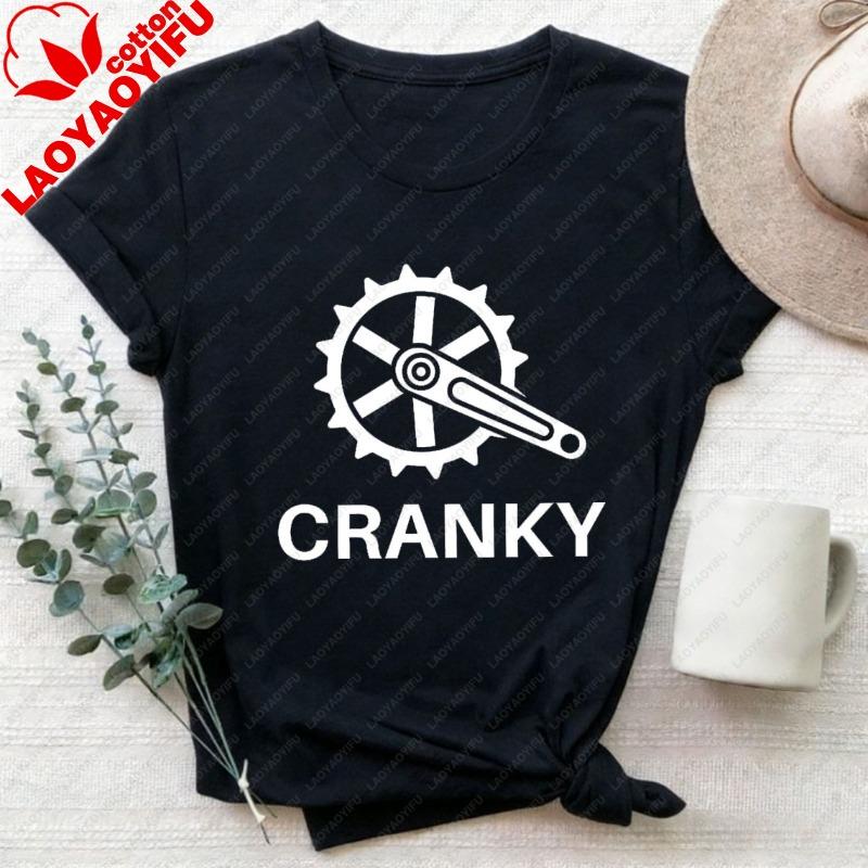 Cranky Tshirt Funny Bike Shirt Cycling Adult Humor Sassy Tee Bike Lover Gift Cyclist Clothes Heavy Cotton Streetwear Tee Tops