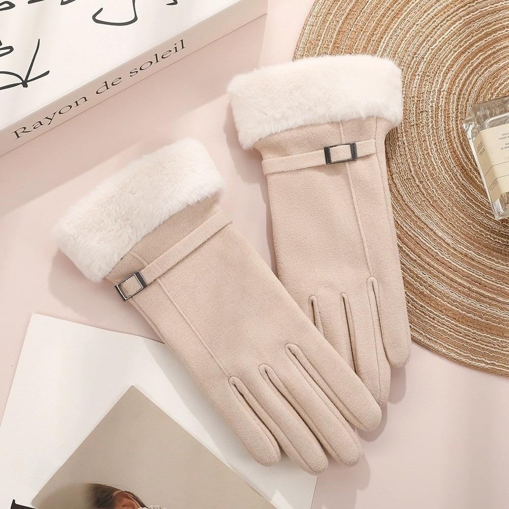Plush Winter Gloves Touchable Screen Skiing Gloves New Full Finger Gloves  Women
