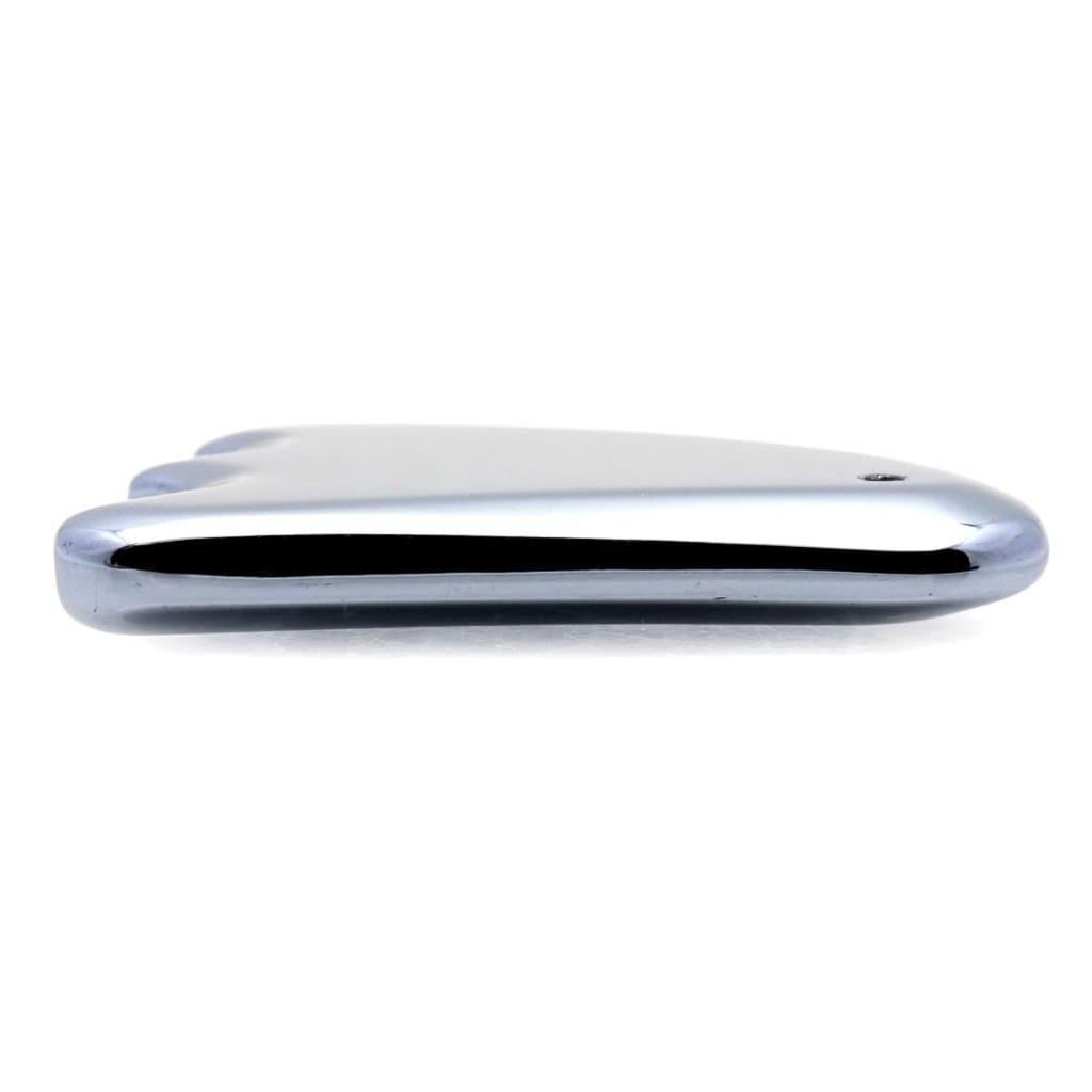 Terahertz Mineral Gua Sha Medium Feather for Body and Scalp Skin Facial Health and Beauty [GOLD STONE] Plate, Size, Shape, Massage, Care, Slimming,