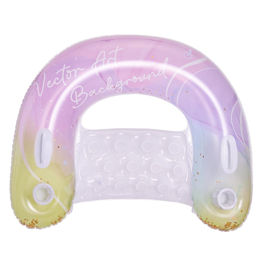 

Adult And Child Thickened Sequin Ushaped Inflatable Float Ring Swimming фиолетовый