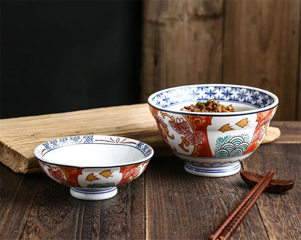 Japanese Ceramic with Lid Noodle Bowl Large Creative Noodle Bowl for Noodle Shop Fruit Salad Soup Kitchen Tableware | Bowls