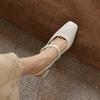 Mary Jane Sandals Women's Head One Button Thick Heel Back Air Versatile Commuting Style Shallow Mouth Single Shoes