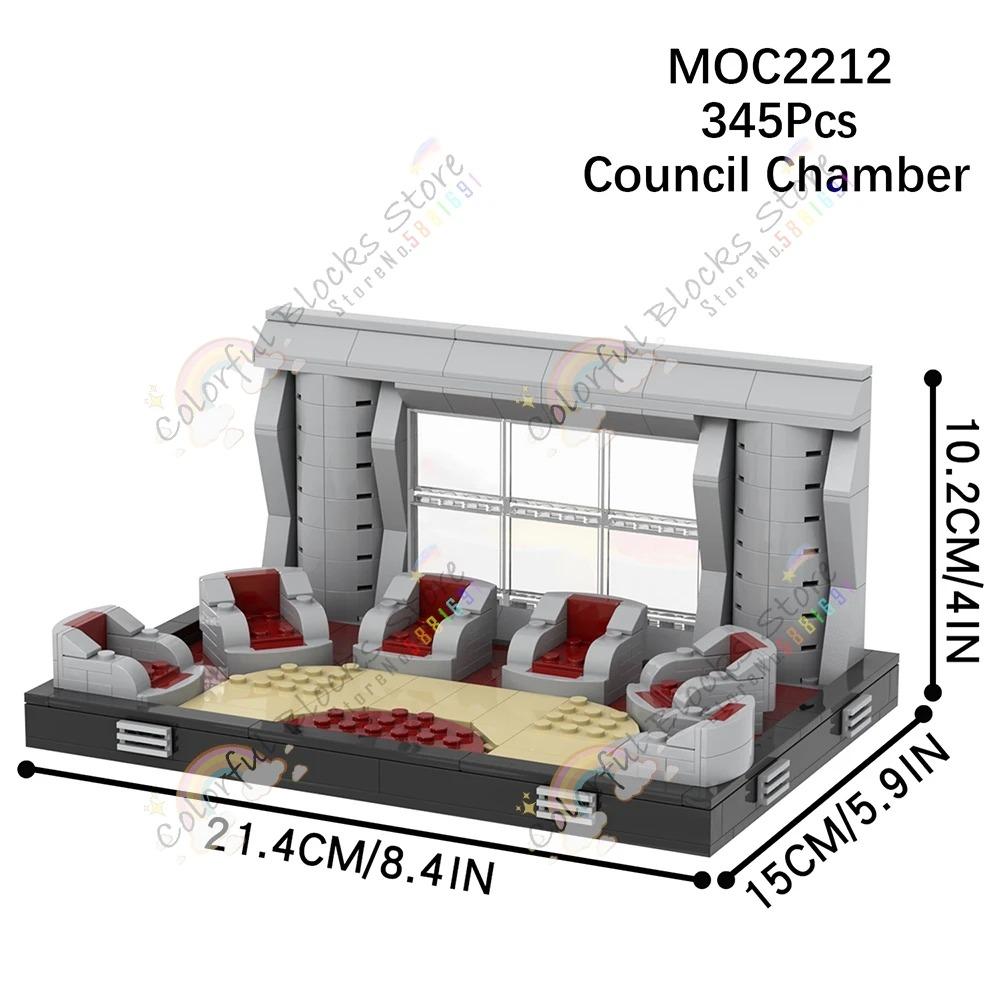 Movie Series Scene MOC Building Blocks Interstellar Council Chamber Senate Transformation Architecture Models Toys For Kids Gift