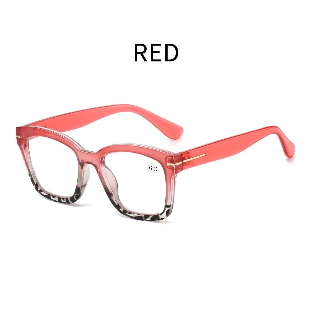 Men Women Fashion Retro HD Full Frame Reading Glasses Neutral Fashion New Luxury Oversized Frame Reading Presbyopia Glasses +4.0