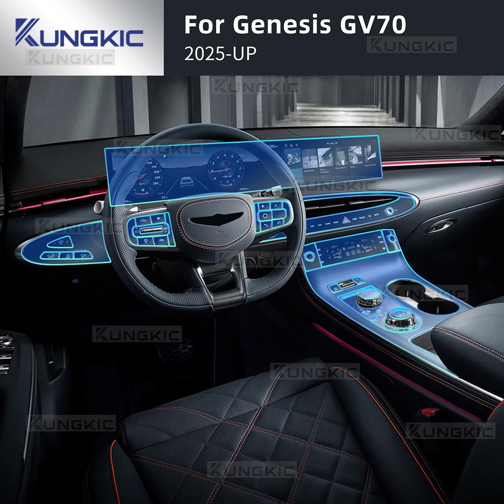 Interior Thin Film Transparent TPU Gear Panel Center Console Anti-scratch Resist Refit For Genesis GV70 2025 Car Accessories