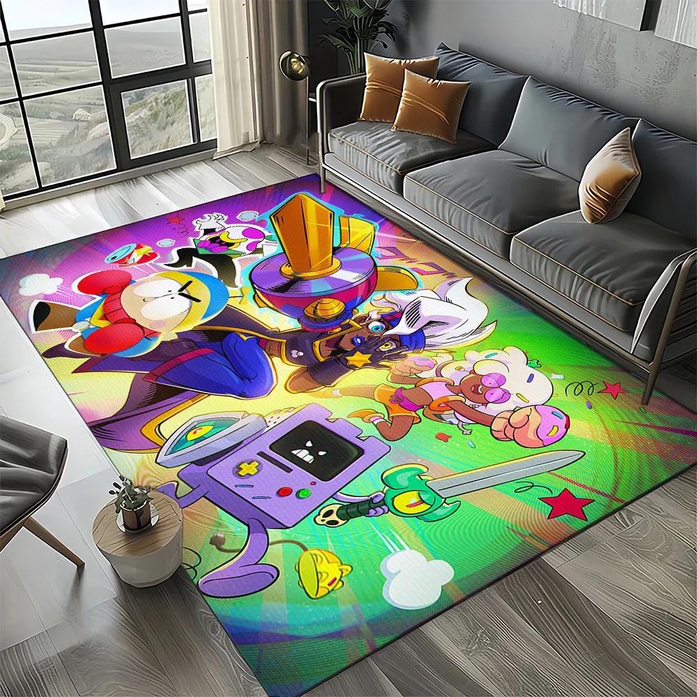 2025 New Style Brawlls Game Cartoon Game Carpet Rug for Living Room Bedroom Home Sofa Decoration,Kids Non-slip Floor Mat