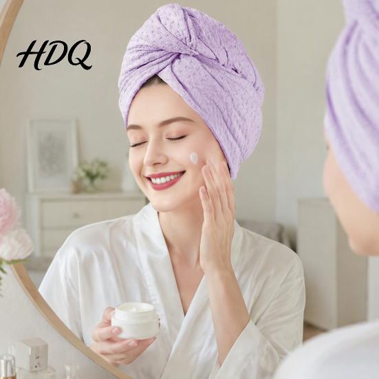 Shower Accessories for Long Hair Microfiber Towel Wrap Women Fast Drying Waffle Turban Bonnet Wraps Large Absorbent Thick Anti Frizz Wet