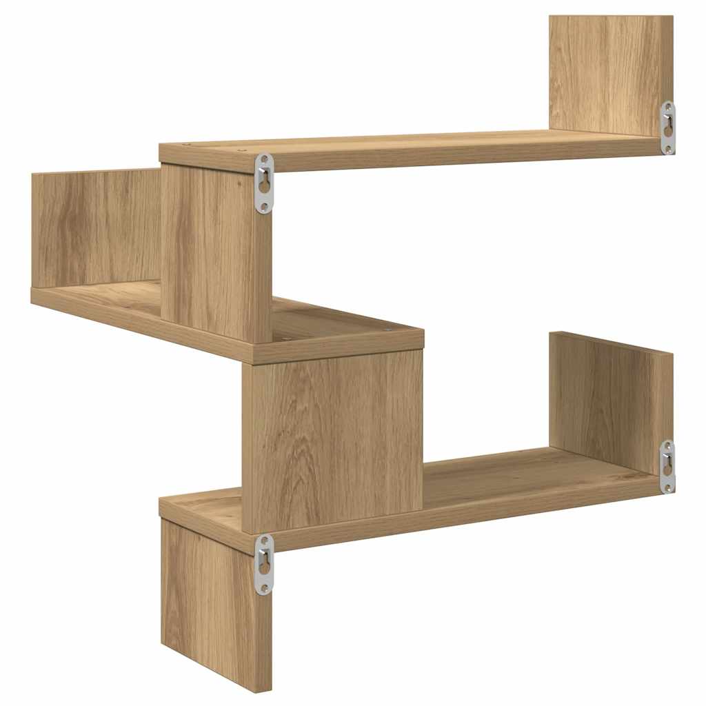 Vintage wooden corner shelf, creative design irregular wall shelf, artistic wall-mounted decorative storage rack, 40x40x49,5 cm