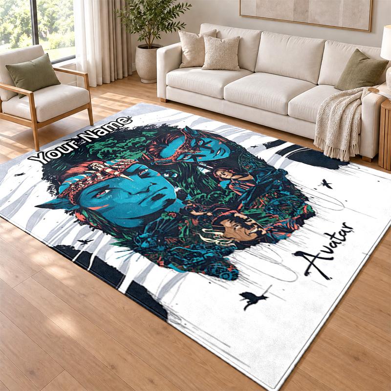 Avatar Custom Name Personalized Rug Non‑Slip Doormat Floor Carpet Housewarming Birthday Gift for Family Friends