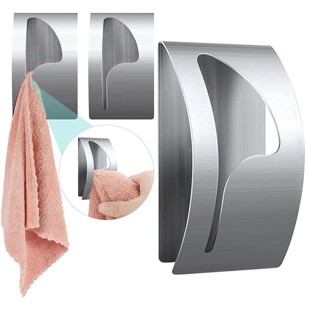 Decorative Wall Mount Stainless Steel Storage Rack Tea Towel Holder Dishcloth Hooks Wall Hanger