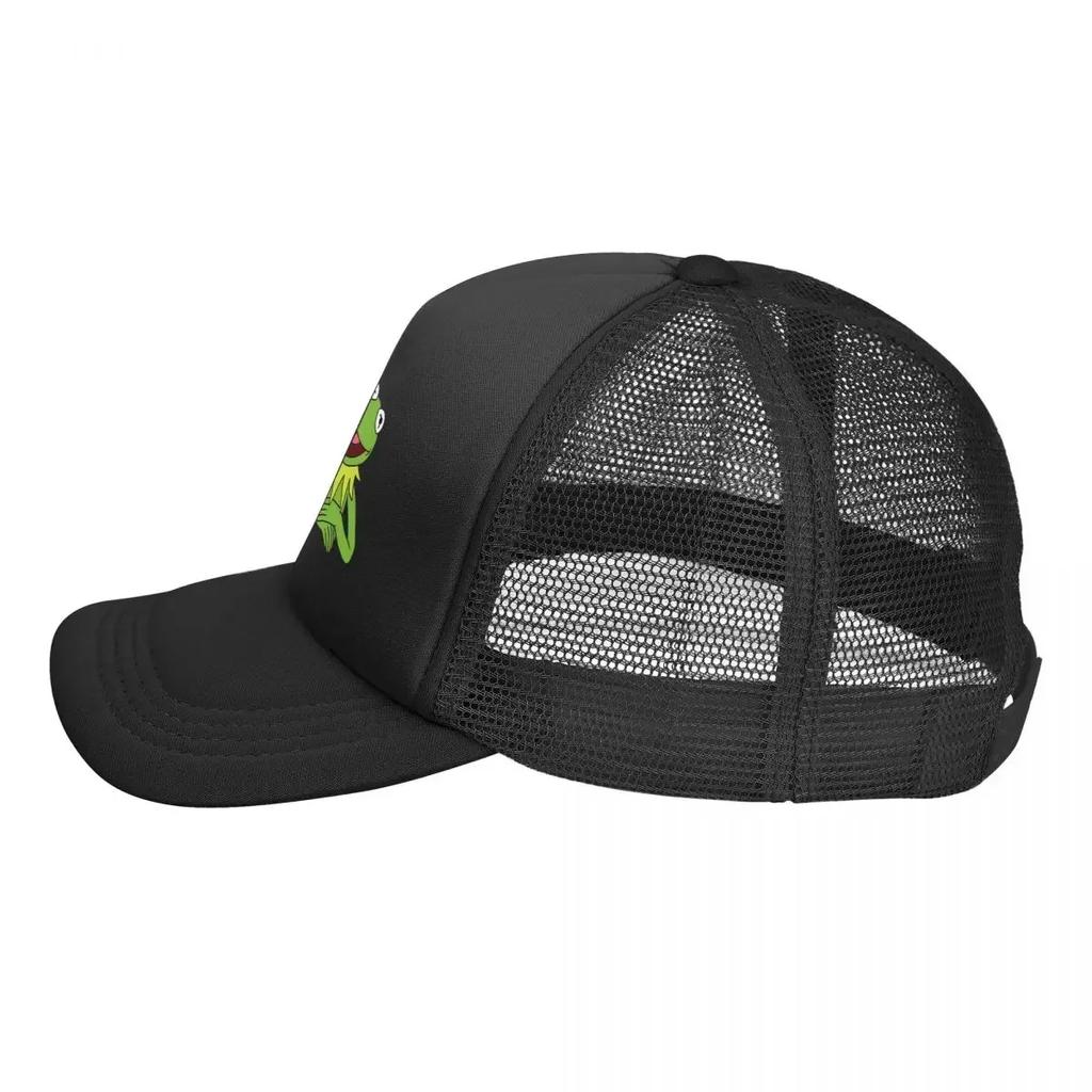 Kermit der Frosch Netz Baseballkappen Snapback Mode Baseballmützen Atmungsaktiv Lässig Kappe Outdoor Unisex