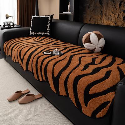 Light Luxury High-end Special-shaped Sofa Cushion Autumn and Winter Plush Straight Row Sofa Seat Cushion  New Winter Non-slip Cover