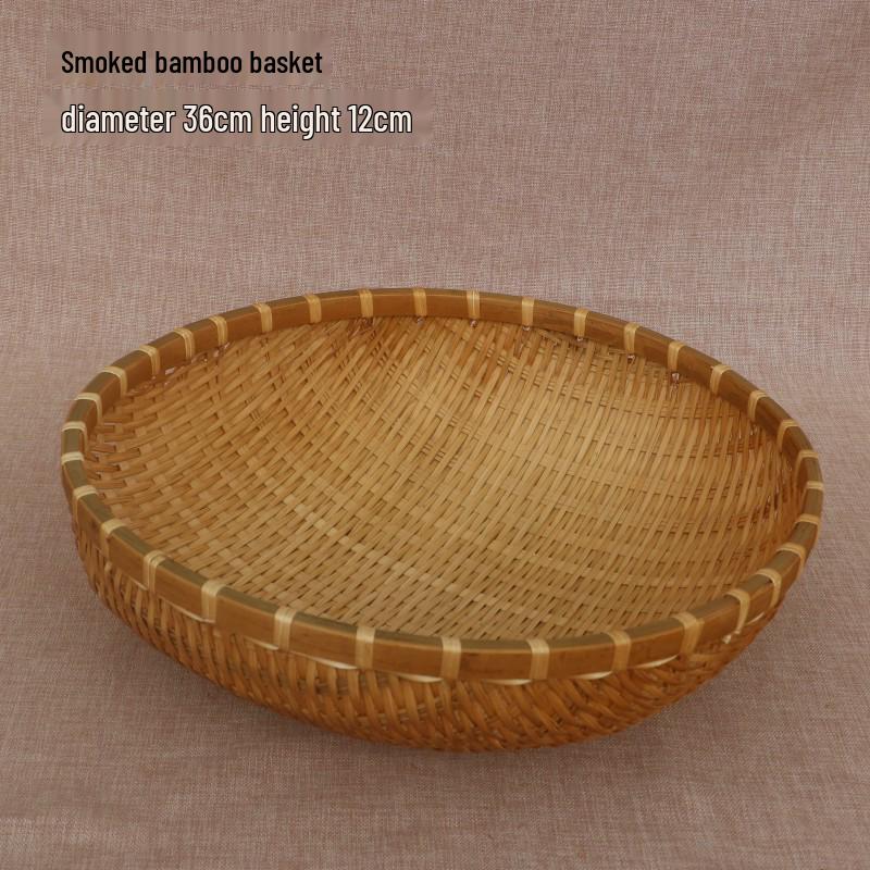 Round Handmade Bamboo Weaving Basket: Fruit, Vegetable, Washing, and Storage Sieve