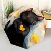 1 Stück Katzenherz Auto Öffnen/Schließen, Faltbarer Kompakter Regenschirm mit 8-Speichen-Gestell, Perfektes Geschenk Für Männer und Frauen 100